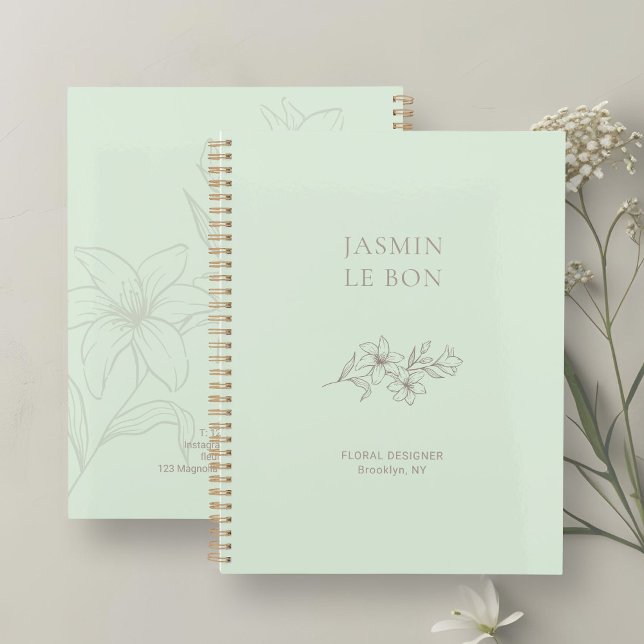 Mint Green | Chic Minimalistisch Floral Planer (Von Creator hochgeladen)