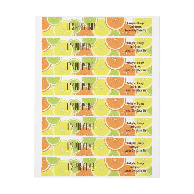 Mint Green Citrus Fruit Slices Rücksendeadresse (Bogen)