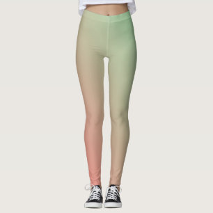 Mint Green & Coral Ombre Trendy Leggings