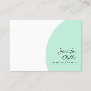Mint Green Custom Modern Calligraphed Template Visitenkarte