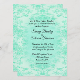 Mint Green Damask Einladung zur Hochzeit