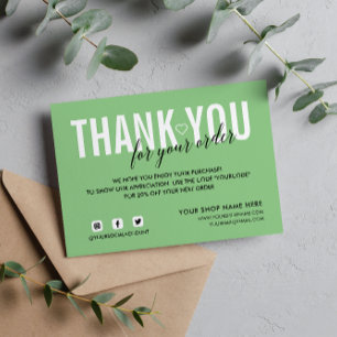 MINT GREEN DANKE FÜR IHRE GESELLSCHAFTLICHE BESTEL BEGLEITKARTE