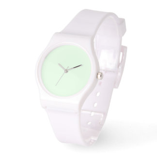 Mint Green Dial White Silicone Armbanduhr