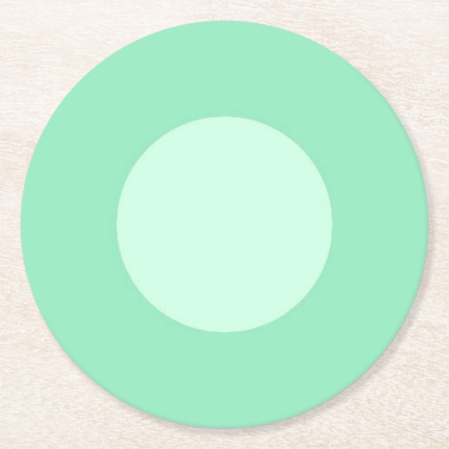 Mint Green Dot Moderne elegante Blank-Vorlage Runder Pappuntersetzer (Vorderseite)