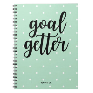 Mint Green Dots Goal Getter Notizblock