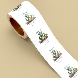 Mint Green Dragon Baby Dusche Danke Sticker