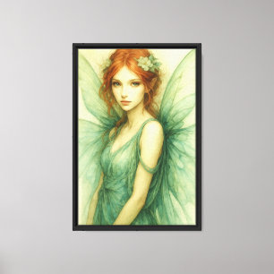 Mint Green Fairy Wall Art Leinwand für Boho Dekora