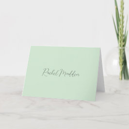Mint Green Feminine Minimalistisch Script Individu Dankeskarte