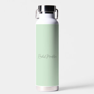 Mint Green Feminine Minimalistisch Script Individu Trinkflasche