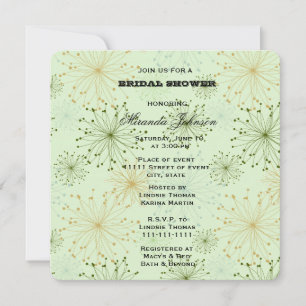 Mint Green Floral Abstrakt Bridal Einladung