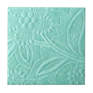 Mint Green Floral Fliese