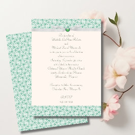 Mint Green Florentine Wedding Einladung