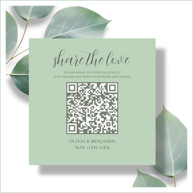 Mint Green | Freigabe der Liebe QR Code Begleitkarte (Von Creator hochgeladen)