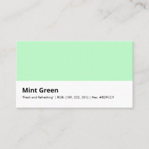 Mint Green "Frisch und erfrischend" Visitenkarte