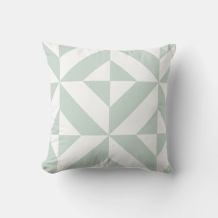 Mint Green Geometric Deko Cube Pattern Kissen