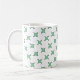 Mint green geometric star motif coffee mug kaffeetasse