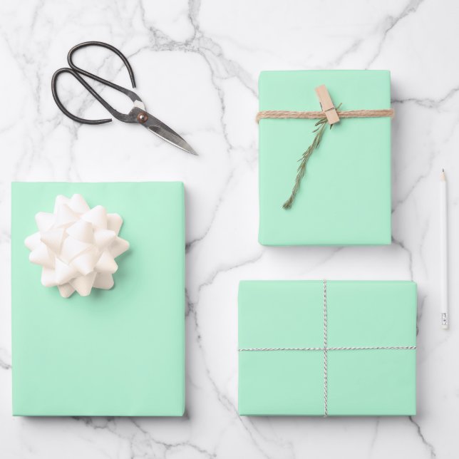 Mint Green Geschenkpapier Set (Vorderseite)