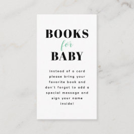 Mint Green Gingham Kariert Baby Shower Buchanfrage Begleitkarte