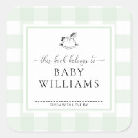 Mint Green Gingham Rocking Horse Buchzeichen Stick