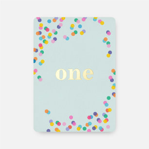 Mint Green Girl First Birthday Confetti Gold Folieneinladung