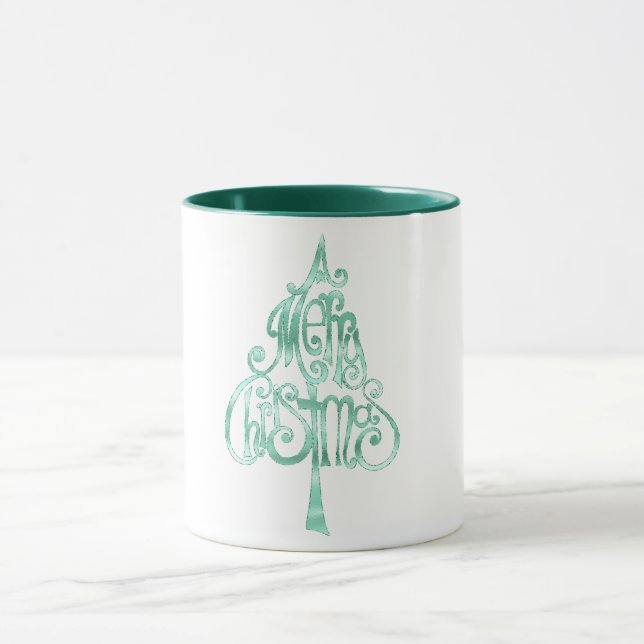 Mint Green Glam Weihnachten Tasse (Zentrum)