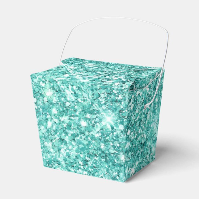 Mint Green Glitz Glitzer Geschenkschachtel (Vorderseite)