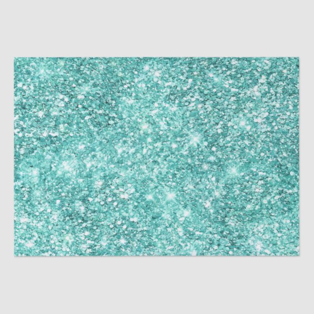 Mint Green Glitz Glitzer Seidenpapier (Vorderseite)