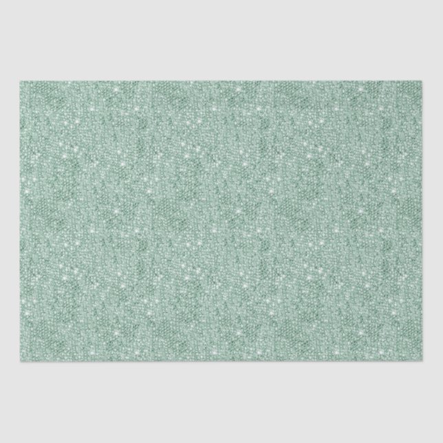 Mint Green Glitzer Sequin Dekoration Weihnachten Seidenpapier (Vorderseite)