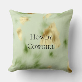 Mint Green Gold Cowhide Kissen