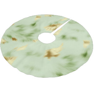 Mint Green Gold Cowhide Polyester Weihnachtsbaumdecke
