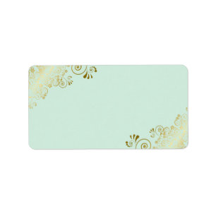 Mint Green & Gold DIY Print Wedding Address Adressaufkleber