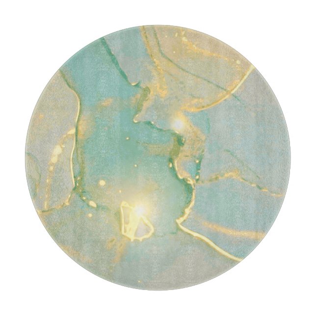 Mint Green Gold Marmor: Texturiert Schneidebrett (Vorderseite)