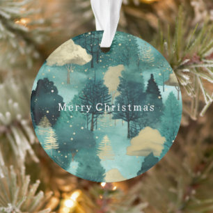 Mint Green Gold Trees Weihnachten Ornament
