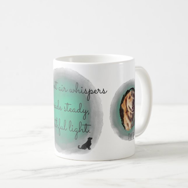 Mint Green Golden Retriever Personalized Photos Kaffeetasse (VorderseiteRechts)