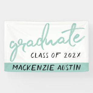 Mint Green Graduate Playful Sage Trendscript Banner