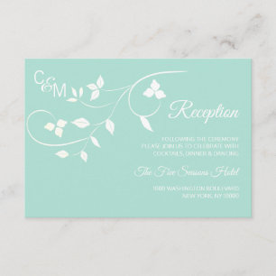 Mint Green & Gray Wedding RECEPTION Einsteckkarte Begleitkarte