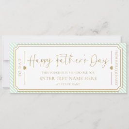 Mint Green Happy Vatertag Geschenkgutschein Karte