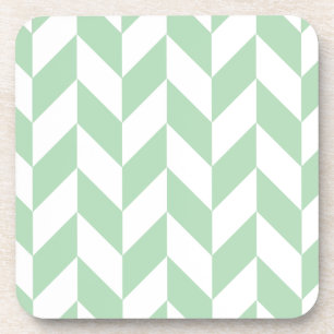 Mint Green Herringbone Pattern Untersetzer