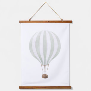Mint Green Hot Air Ballon Kinderzimmer Dekoration Wandteppich Mit Holzrahmen