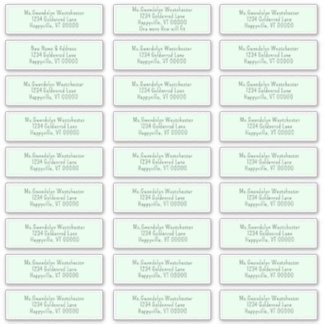 Mint Green Individual Mailing Address Labels