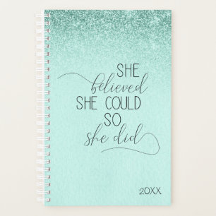 Mint Green Inspirational Woman Planer