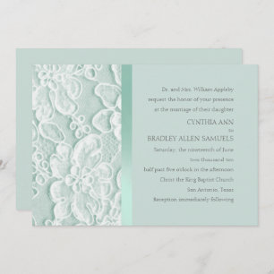 Mint Green Lace Wedding Einladung
