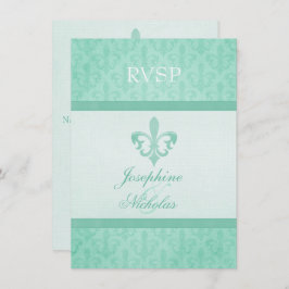 Mint green Lilie formale Hochzeit RSVP Einladung