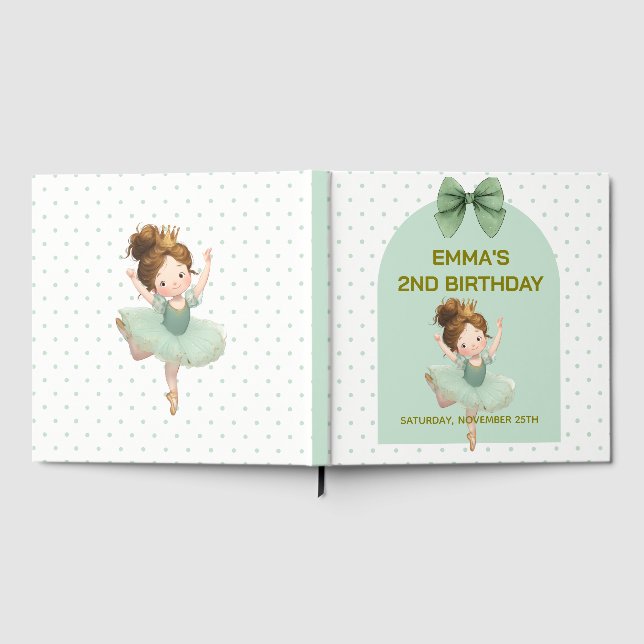 Mint Green Little Princess Ball  Gästebuch (Voll)