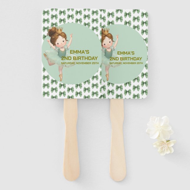 Mint Green Little Princess Ball Set of Fans Fächer (Vorne und Hinten)