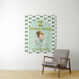 Mint Green Little Princess Ball Tapestry Wandteppich