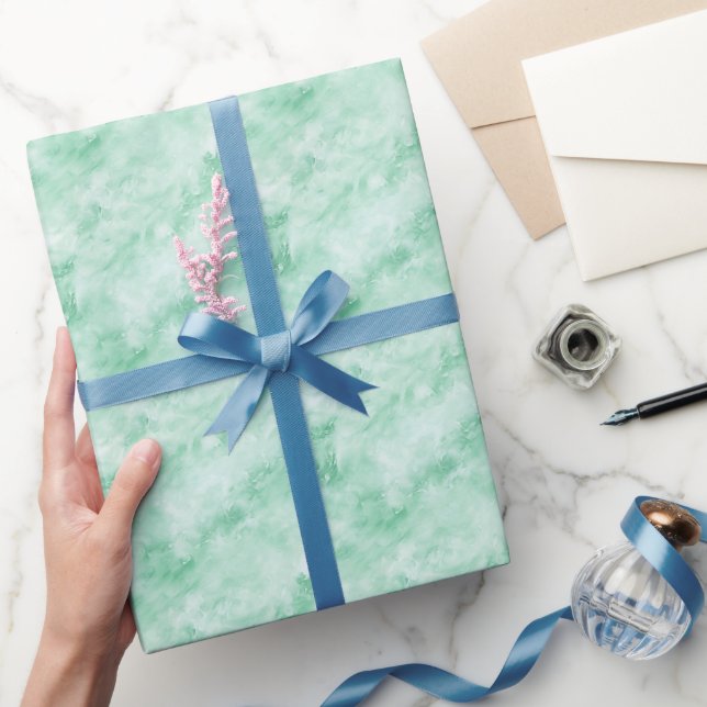 Mint Green Marmor Geschenkpapier (Schenken)