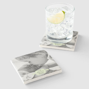 Mint Green Minimalistisch Foto Muttertag Steinkohl Steinuntersetzer