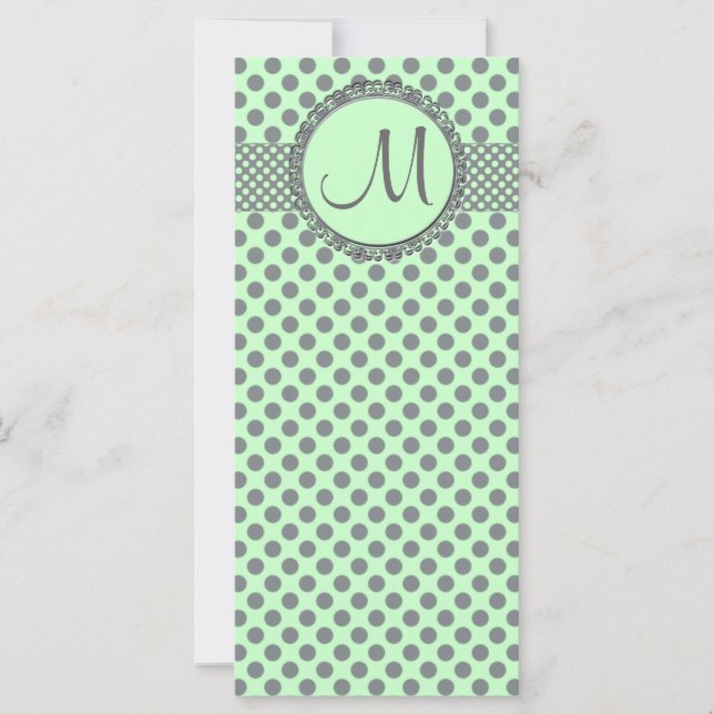 Mint Green mit Grey Polka Dots-Monogram STaylor (Vorderseite)