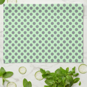 Mint Green mit Grey Polka Dots von Shirley Taylor Handtuch